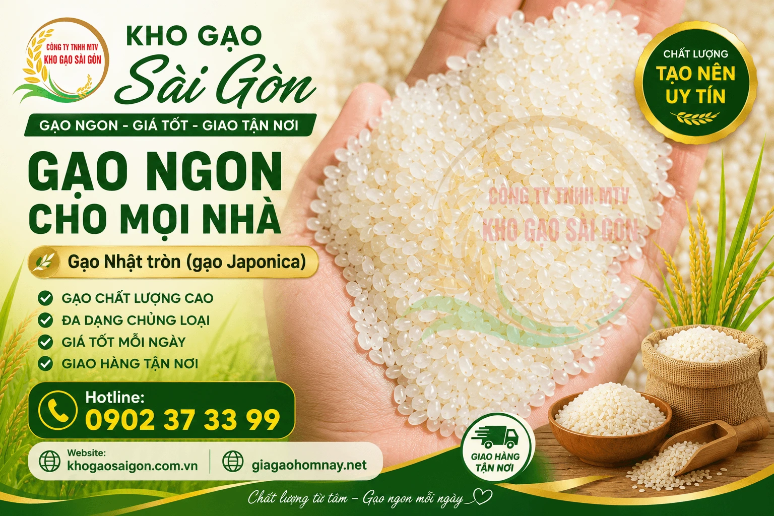 Kho Gạo Sài Gòn – Địa chỉ mua gạo Nhật, gạo Japonica uy tín, chất lượng